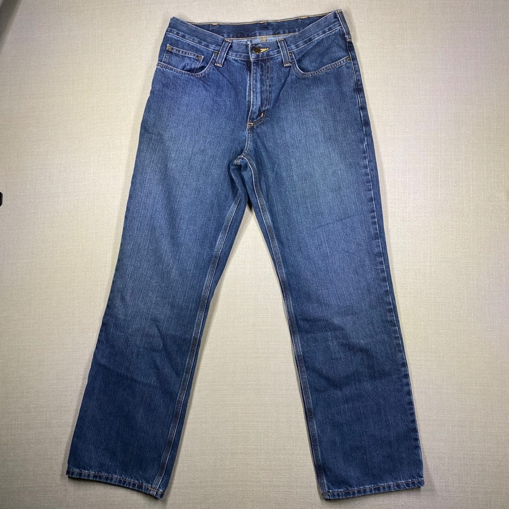 Carhartt Mens Relaxed Fit Jeans Blue Denim Workwear Pants 32x32